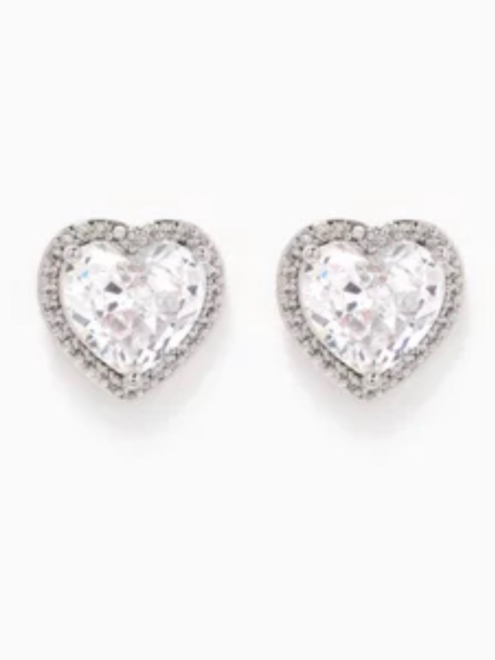 KATE SPADE ♠️ New York 🤍 MY LOVE 🤍 CUBIC ZIRCONIA HEART STUD EARRINGS 🌟NWT🌟
